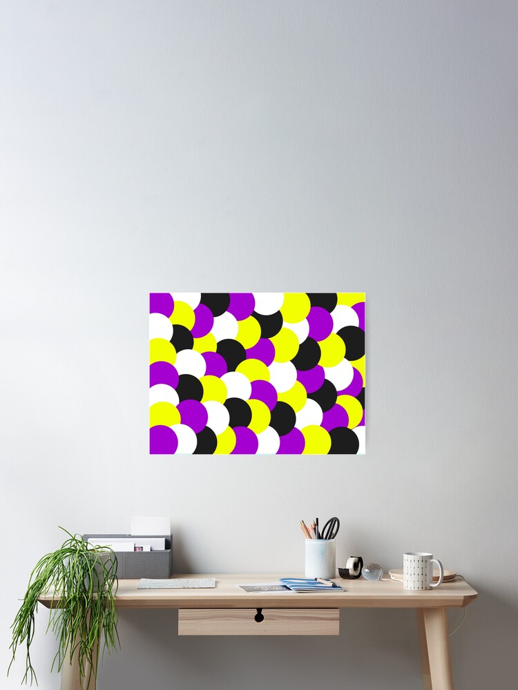 Thumbnail 2 of 3, Poster, Nonbinary themed circle pattern designed and sold by gemna117.