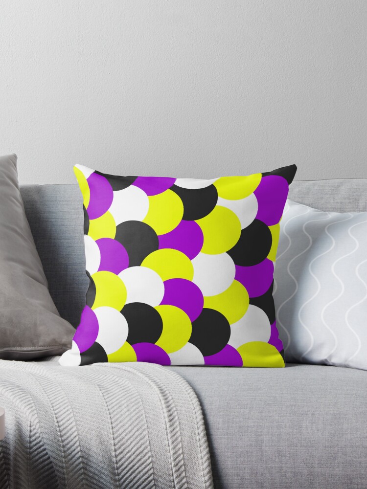 Thumbnail 1 of 4, Pillow, Nonbinary themed circle pattern designed and sold by gemna117.