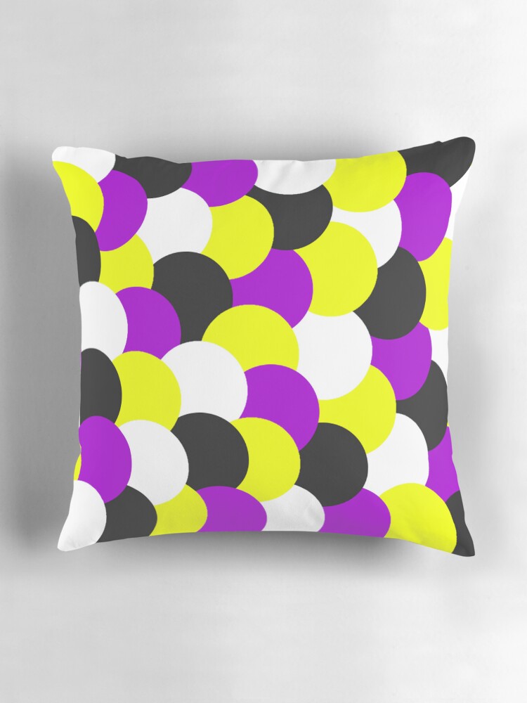 Thumbnail 3 of 4, Pillow, Nonbinary themed circle pattern designed and sold by gemna117.