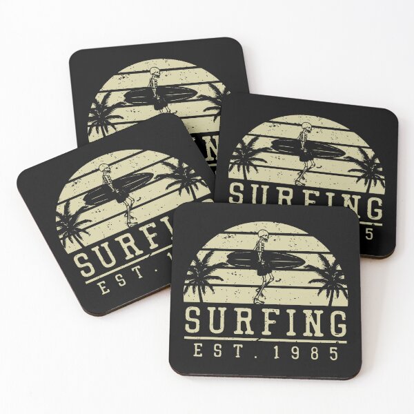 Item preview, Surfing Est 1985 With Skeleton For Summer Season And Sea Lovers designed and sold by ORNOL.