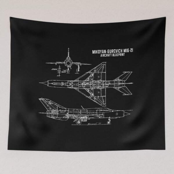 Item preview, Mikoyan Gurevich MiG21 Aircraft Blueprint designed and sold by PodiShawna.