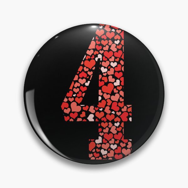 Item preview, Number 4 filled with red and pink hearts designed and sold by Rhu Creations.