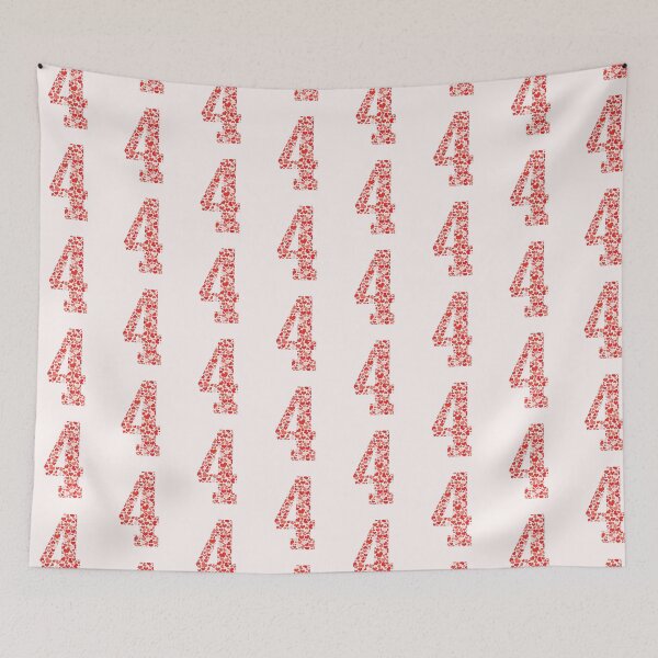 Item preview, Number 4 filled with red and pink hearts designed and sold by Rhu Creations.