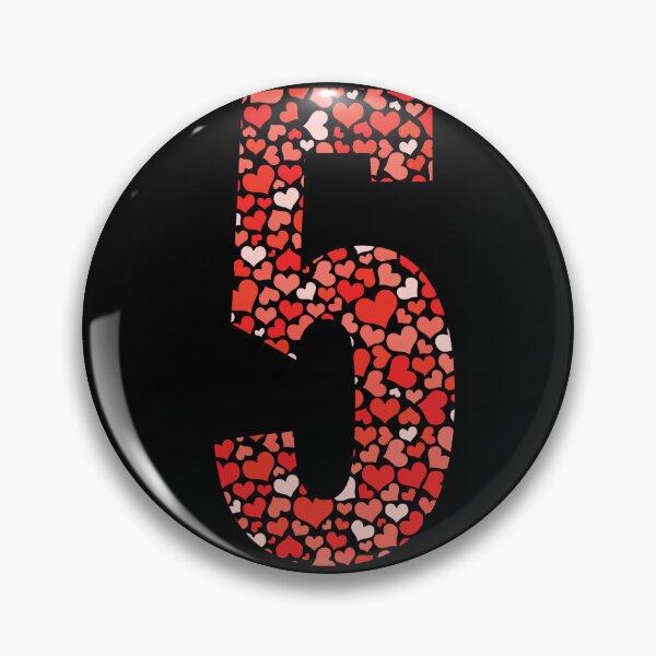 Item preview, Number 5 filled with red and pink hearts designed and sold by Rhu Creations.