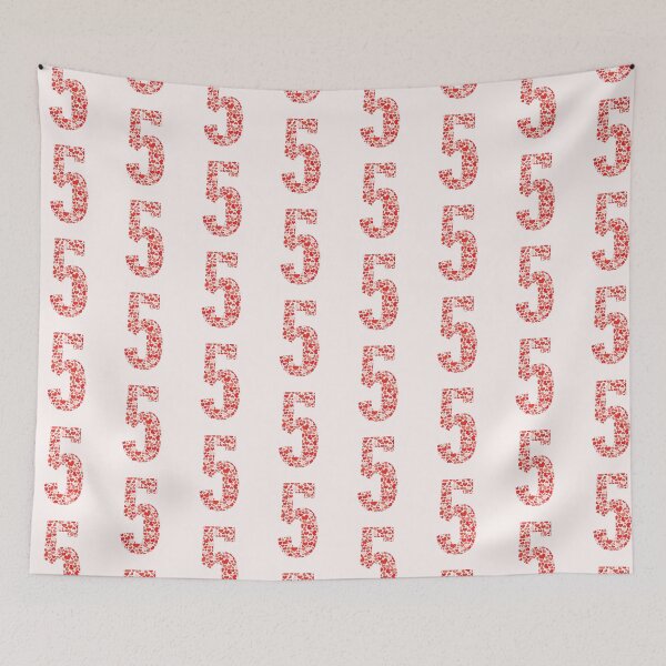 Item preview, Number 5 filled with red and pink hearts designed and sold by Rhu Creations.