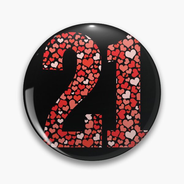 Item preview, Number 21 filled with red and pink hearts designed and sold by Rhu Creations.