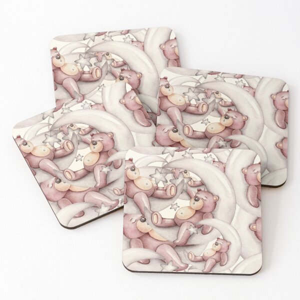 Item preview, Sleepy Bear Seamless Pattern, Bear Sleeping In Moon designed and sold by delikedesign.