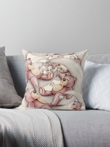 Item preview, Sleepy Bear Seamless Pattern, Bear Sleeping In Moon designed and sold by delikedesign.