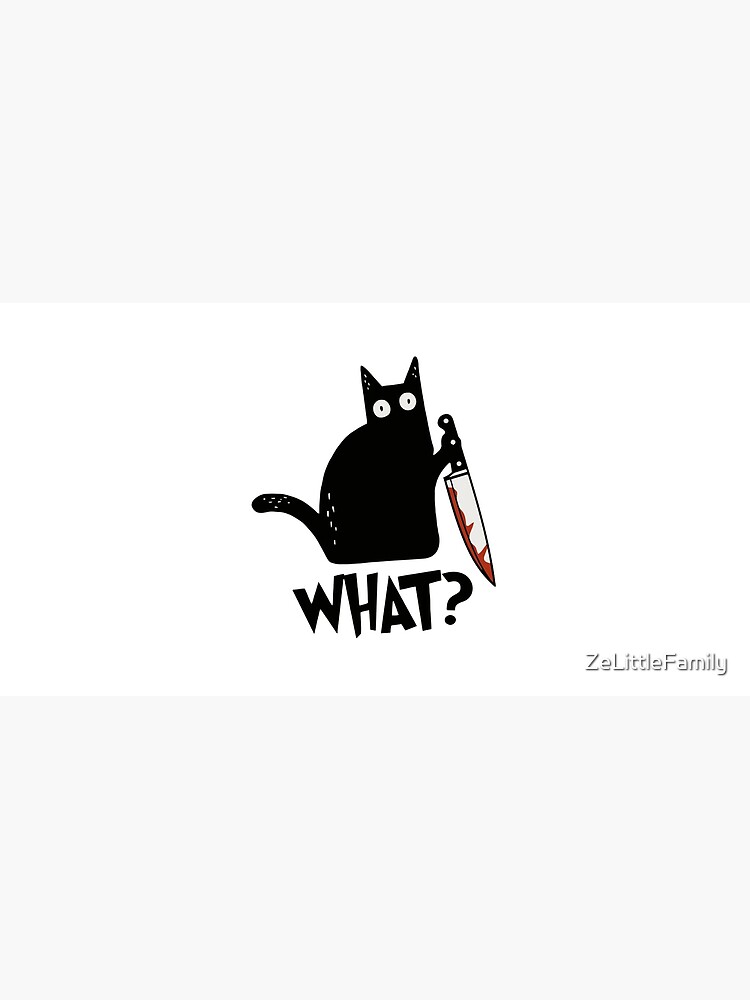Cat What? Murderous Black Cat With Knife Halloween Gift Premium T-Shirt Cat What? Murderous Black Cat With Knife Halloween Gift Premium T-Shirt