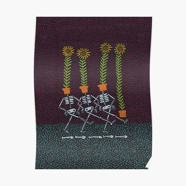 Sunflower Skeletons Poster
