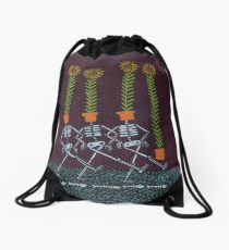 Sunflower Skeletons Drawstring Bag