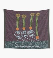 Sunflower Skeletons Wall Tapestry