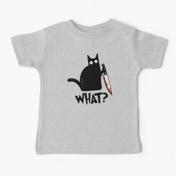 Item preview, Cat What? Murderous Black Cat With Knife Gift Premium T-Shirt designed and sold by ZeLittleFamily.