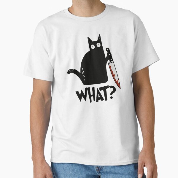 Artikel-Vorschau von Katze Was? Mörderische schwarze Katze mit Messer Geschenk Premium T-Shirt, designt und verkauft von ZeLittleFamily.