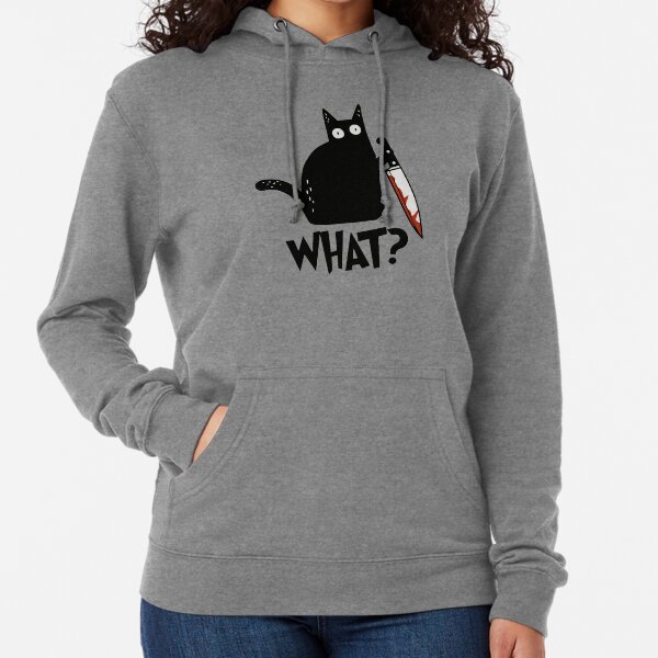 Katze was? Mörderische schwarze Katze mit Messer-Geschenk-Prämie T-Shirt Leichter Hoodie