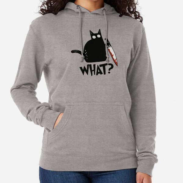 Aperçu de l'œuvre T-shirt premium avec chat noir meurtrier avec couteau créée et vendue par ZeLittleFamily.