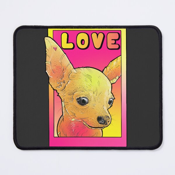 Item preview, chihuahua love pink and yellow pop art designed and sold by weilertsen.