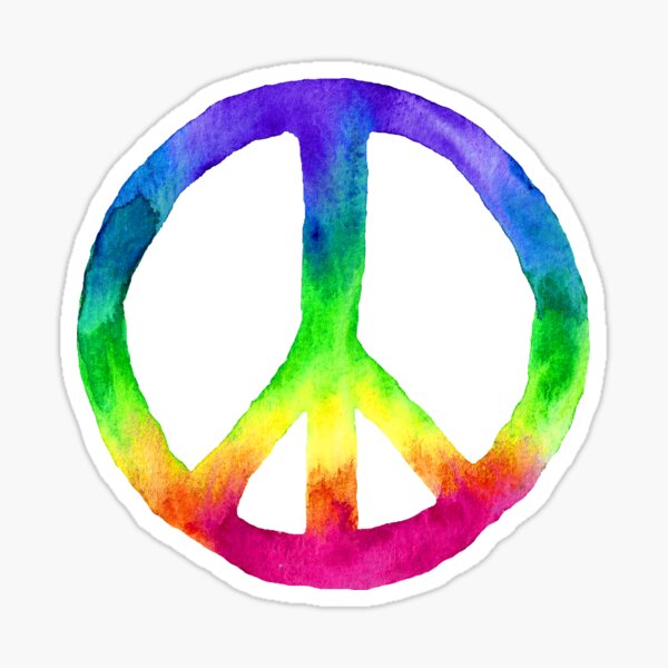 Item preview, Watercolor Rainbow Tie Dye Peace Sign designed and sold by laurabethlove.