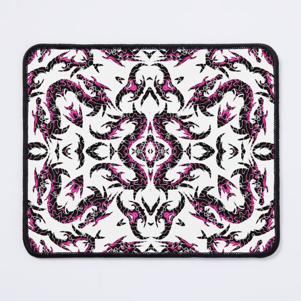 Item preview, Fuchsia And Black Metallic Mythical Dragon Chinoiserie designed and sold by DesignLust.