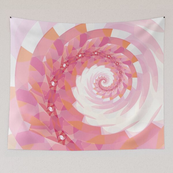 Item preview, Strawberry Pink and Tangerine Orange Spiral designed and sold by Kelly Dietrich Mandala & Fractal Art.