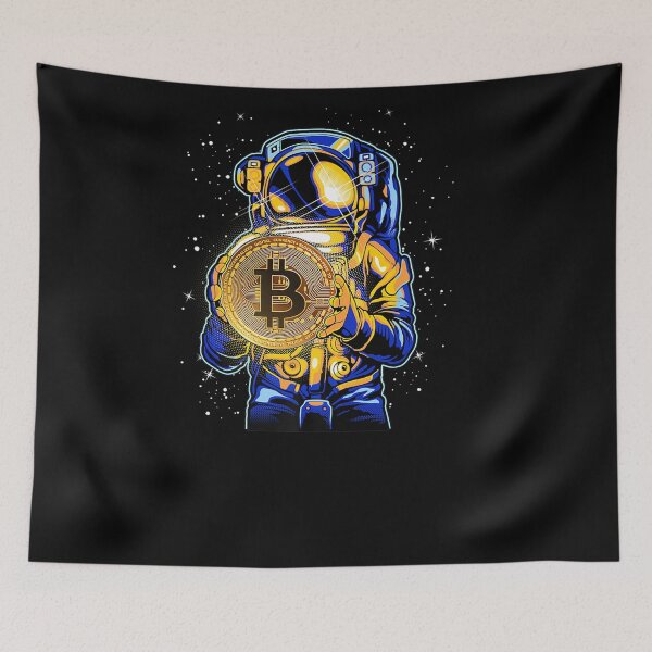 Item preview, BITCOIN ASTRONAUT CRYPTO CURRENCY ART FUTURE MINIMAL DESIGN designed and sold by sobriowslen.