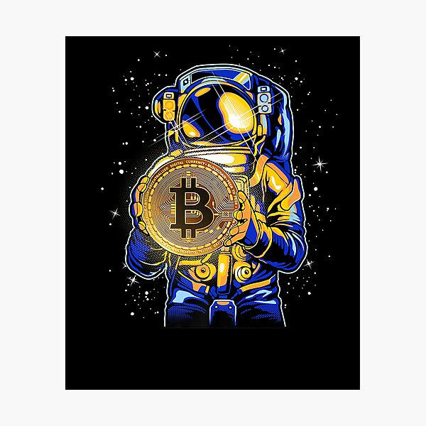 Item preview, BITCOIN ASTRONAUT CRYPTO CURRENCY ART FUTURE MINIMAL DESIGN designed and sold by sobriowslen.