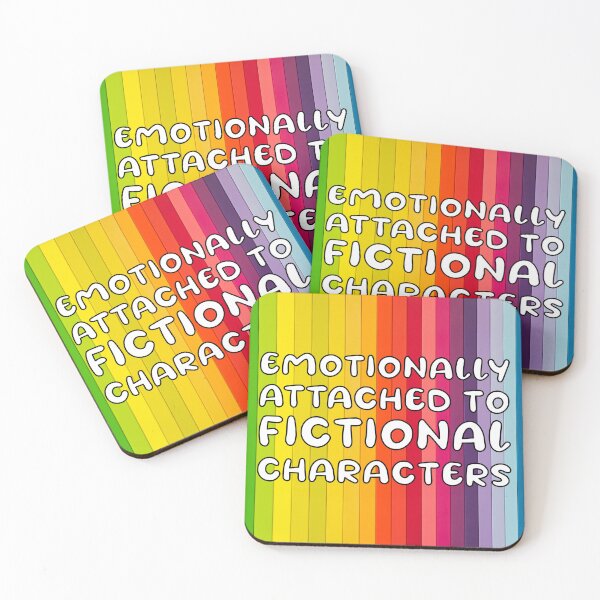 Item preview, emotionally attached to fictional characters | Funny Reading Quote with Bubbly Font on Rainbow designed and sold by SomeDesignThing.