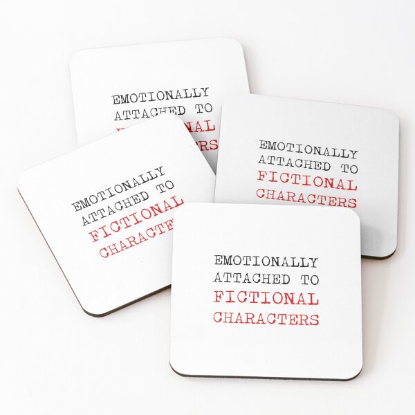 Item preview, emotionally attached to fictional characters | Funny Reading Quote with Typewritter Font designed and sold by SomeDesignThing.