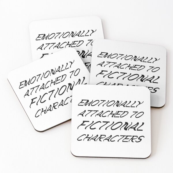 Item preview, emotionally attached to fictional characters | Funny Reading Quote with Wavey Font designed and sold by SomeDesignThing.