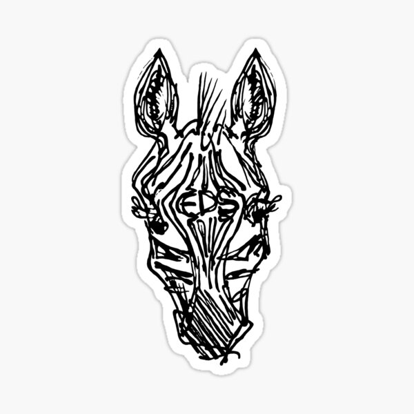 EDS Forehead Zebra Inkwork Sticker