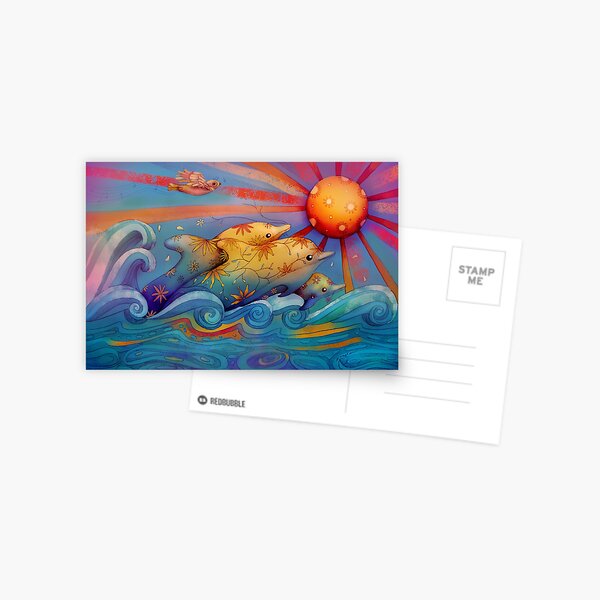 rainbow dolphins Postcard