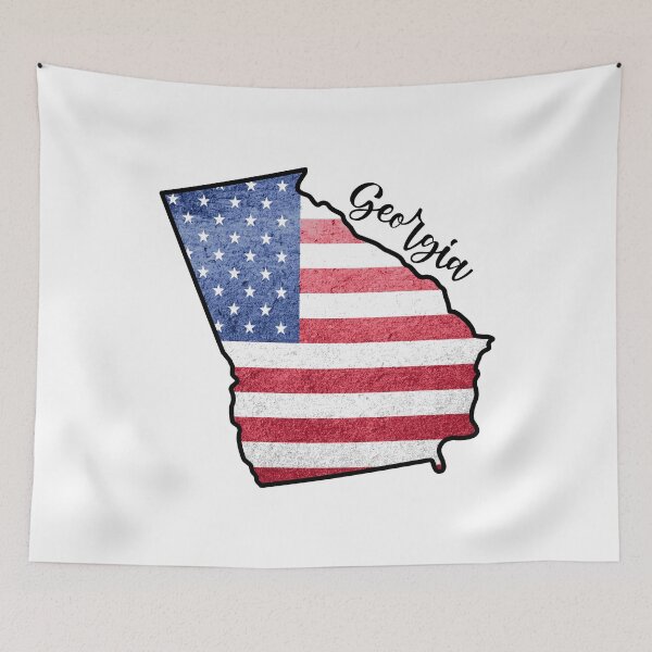 Item preview, Georgia State Outline with Patriotic USA American Flag designed and sold by Gsallicat.