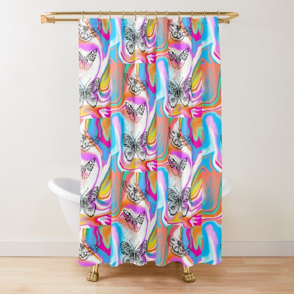 Trippy butterflies  Shower Curtain