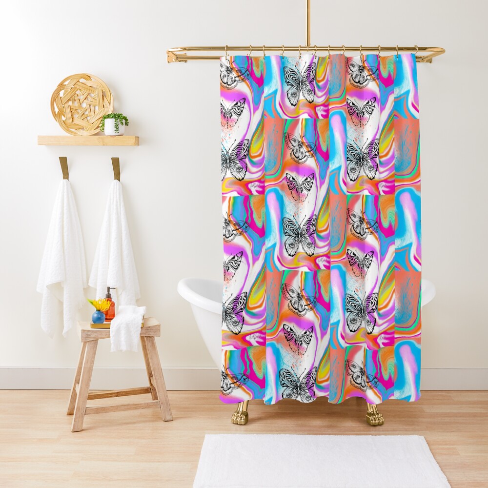 Trippy butterflies Shower Curtain
