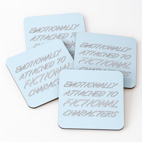 Artikelvorschau, emotional an fiktive Charaktere gebunden | Lustiges Lesezitat mit gewelltem Schriftart-Rosa entworfen und verkauft von SomeDesignThing.