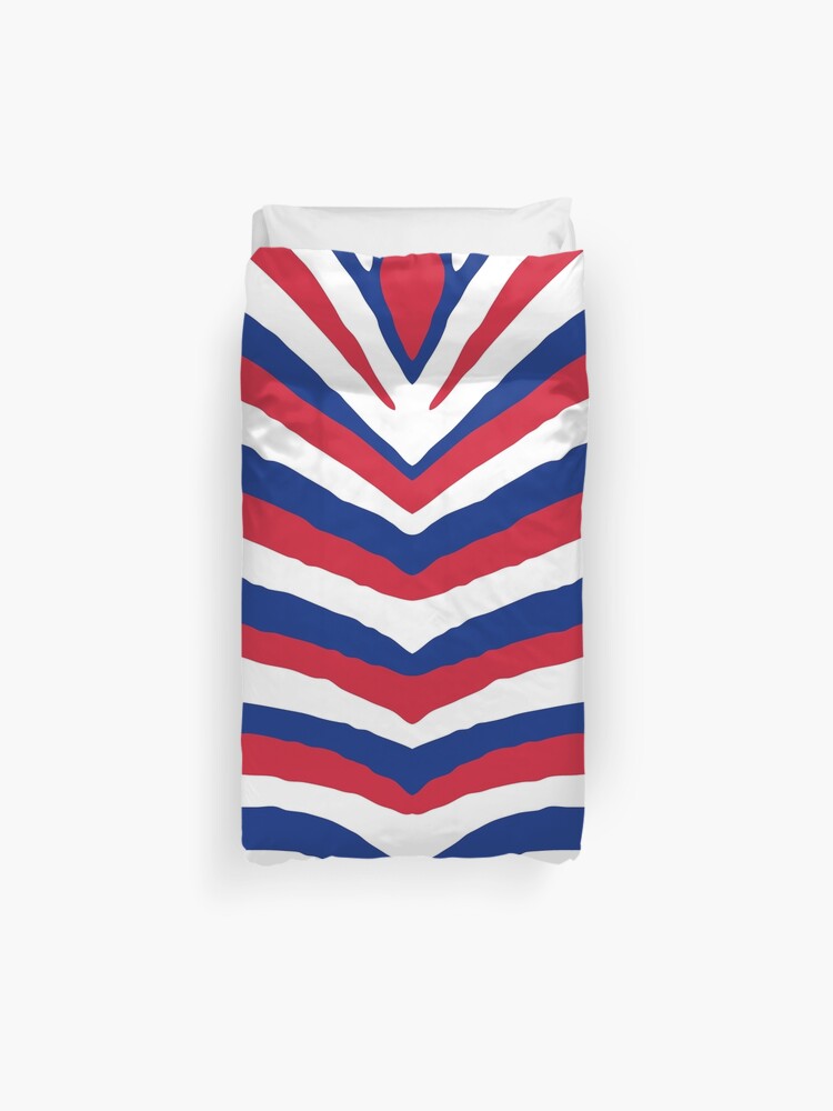 Uk British Union Jack Red White And Blue Zebra Stripes Duvet