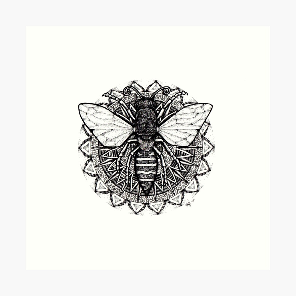 "Mandala Bee" Art Print by litedawn | Redbubble