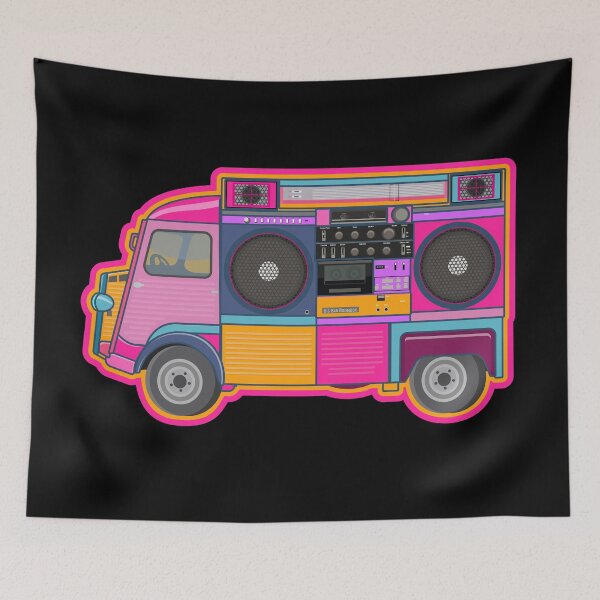 Item preview, Boom box van. Boom box. Pop art stickers. hip hop designed and sold by Boogosh.