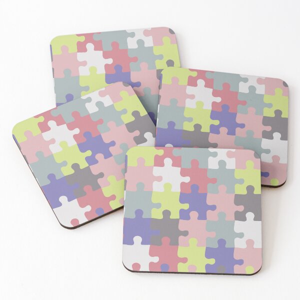 Item preview, Retro Groovy Puzzle Pieces - Soft Summer Puzzles - Seasonal Palette designed and sold by aaalou.
