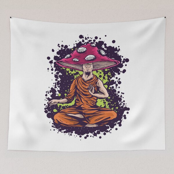 Item preview, Mens Womens Buddha Monk Yoga Magic Mushroom Hippie Fungi Zen designed and sold by BobbieVonRueden.