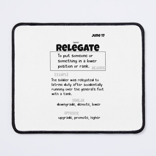 Item preview, June 17 Relegate designed and sold by Square Root of Squid.
