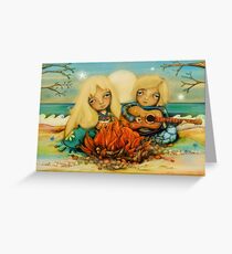 beach campfire Greeting Card