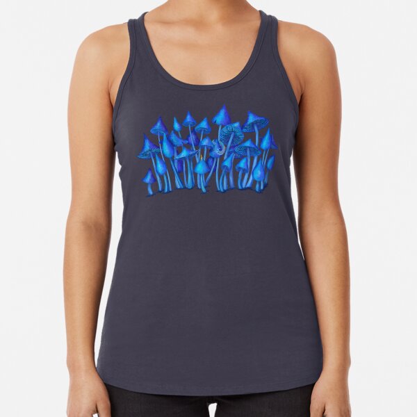 Alice Land Blue Mushrooms Racerback Tank Top