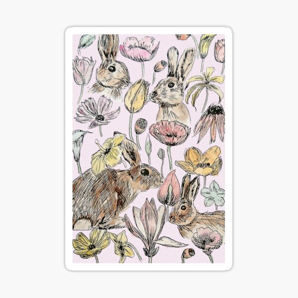 Bunny Watercolor print Nature Inspired Gifts ideas woodland theme nursery art woodland watercolor Yin Yang design with Bunny & Bird