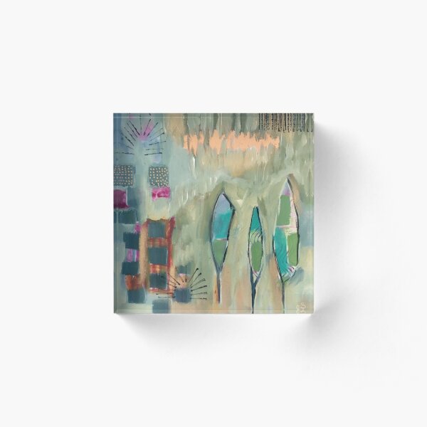 Feather Glow Acrylic Block