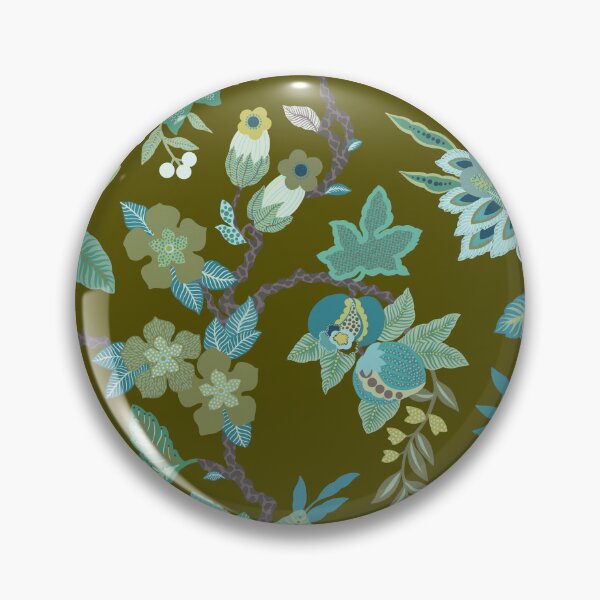 Item preview, Jacobean Floral - Olive designed and sold by Sarah Thorpe Designs .
