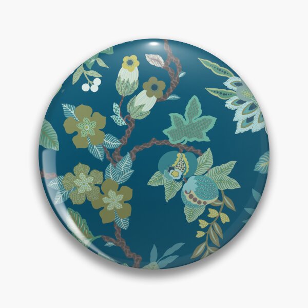 Item preview, Jacobean Floral - Blue designed and sold by Sarah Thorpe Designs .