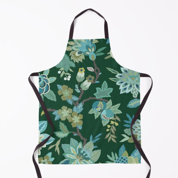 Item preview, Jacobean Floral- Bottle green designed and sold by Sarah Thorpe Designs .