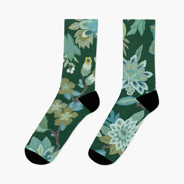 Item preview, Jacobean Floral- Bottle green designed and sold by Sarah Thorpe Designs .