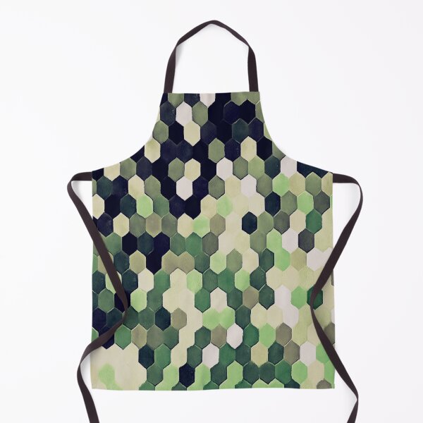 Item preview, Honeycomb Pattern In Peppermint Green and Black Hexagon Painting designed and sold by taiche.